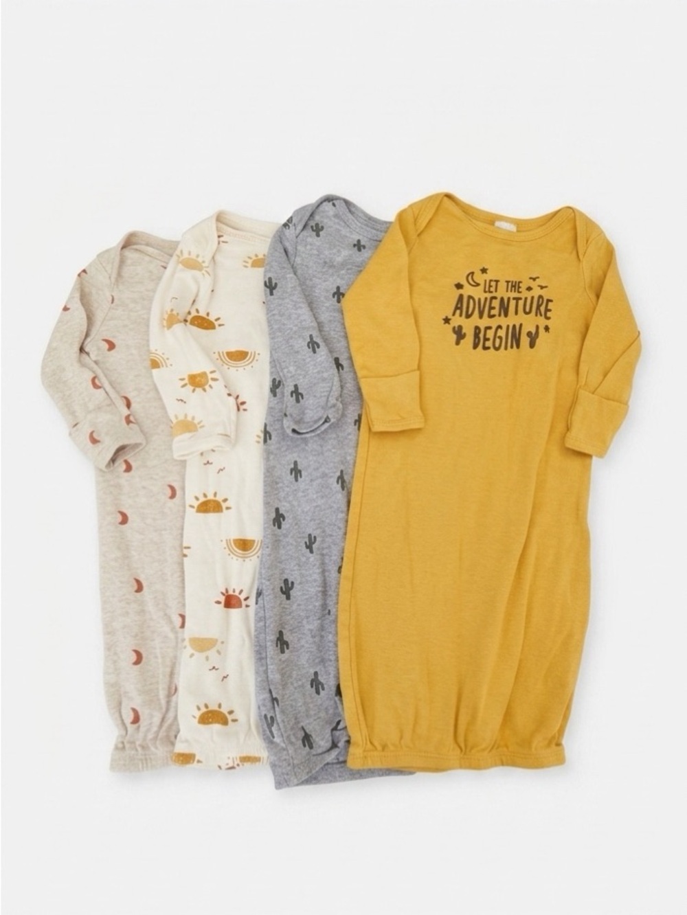 Set of 4 Gerber Sleep Gown Set with Sunrise and Cactus Prints